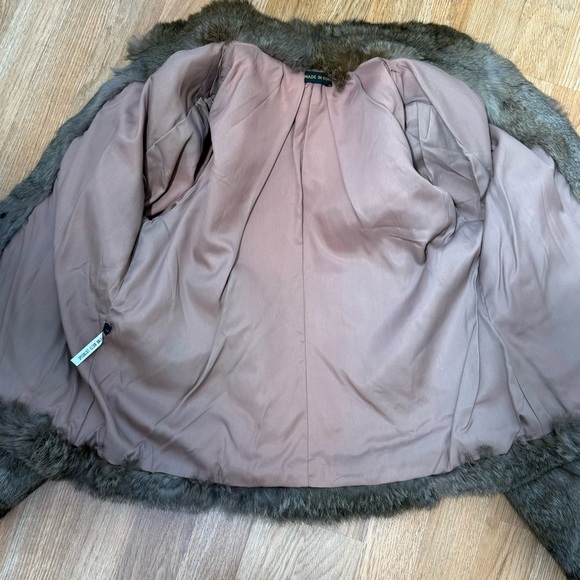 Vintage Brown Fur coat Jacket high neck coat Classic Elegant Style size large - Picture 5 of 7